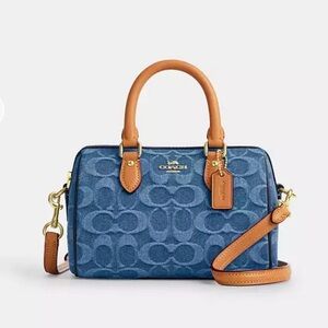 COACH Mini Rowan Crossbody Bag in Signature Denim